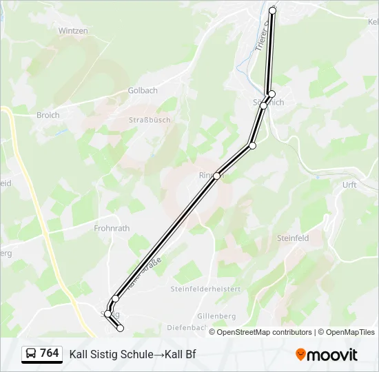 764 Bus Line Map
