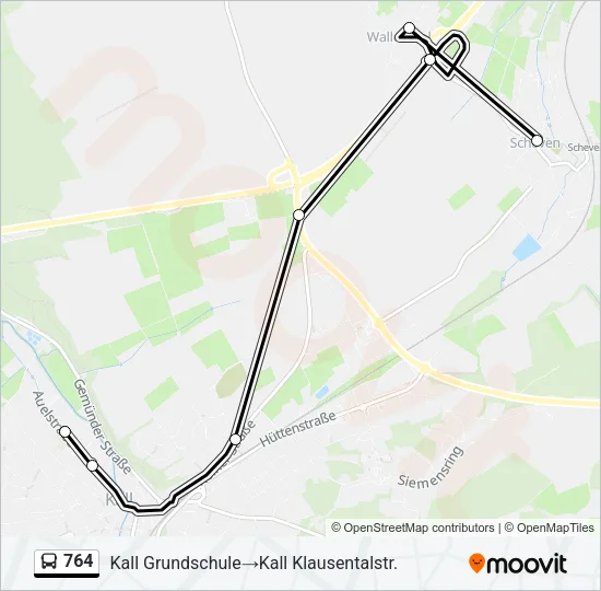 764 Bus Line Map