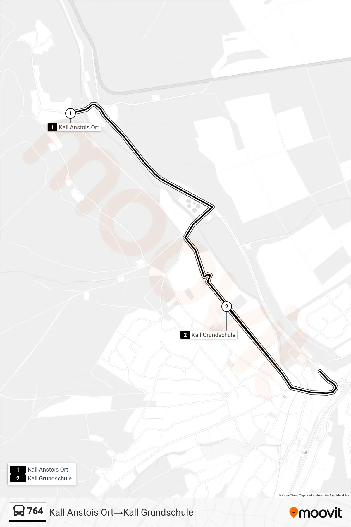 Linie 764 (Bus) Richtung Kall Anstois Ort→Kall Grundschule: Route und Haltestellen auf der Karte