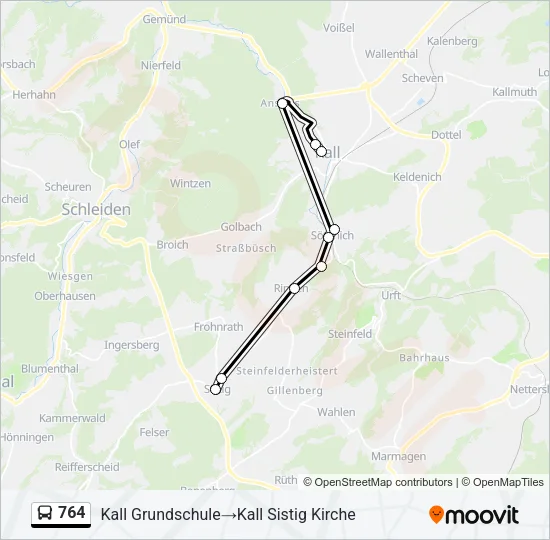 764 Bus Line Map