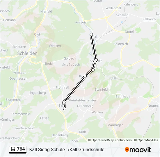 764 Bus Line Map