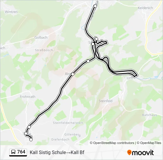 764 Bus Line Map