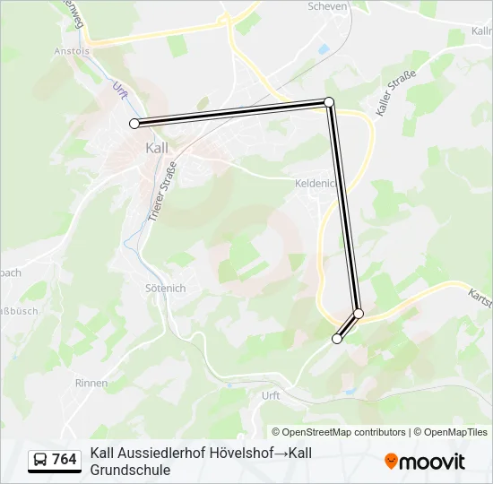 764 Bus Line Map