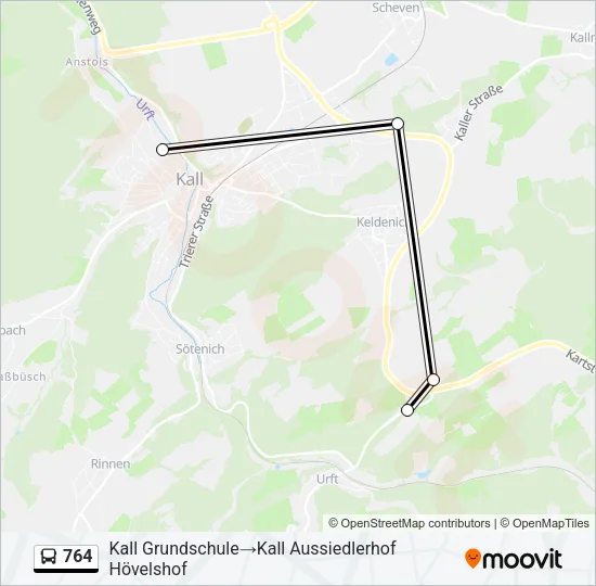 764 Bus Line Map