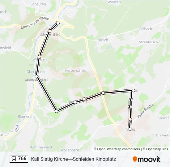 766 Bus Line Map