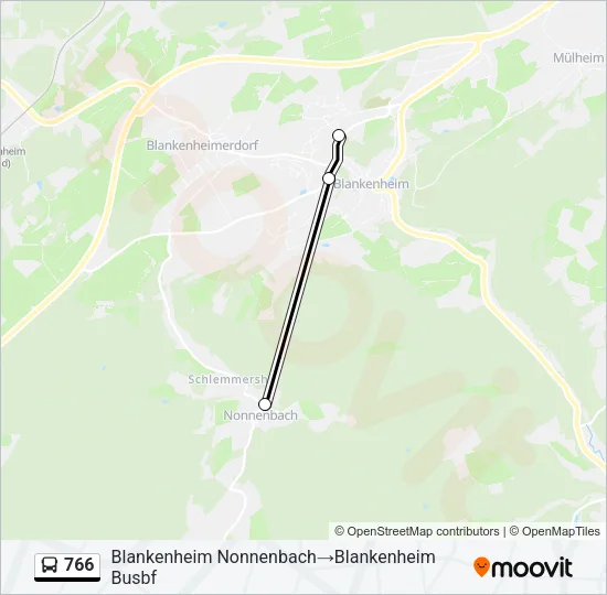 766 Bus Line Map