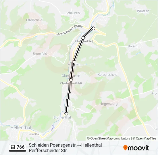 766 Bus Line Map