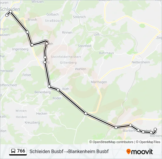 766 Bus Line Map