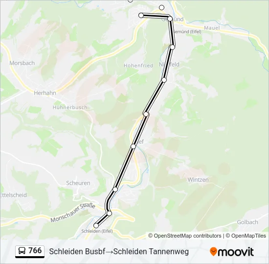 766 Bus Line Map