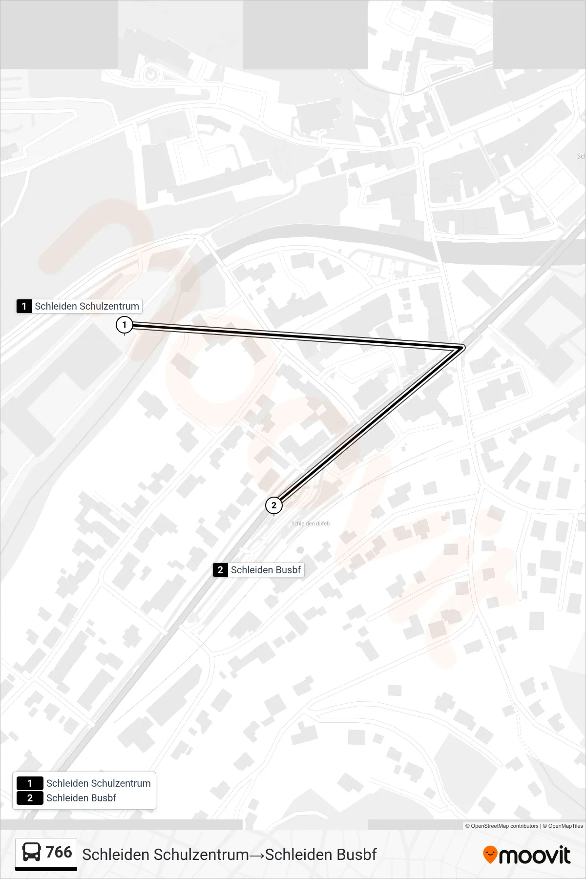 Linie 766 (Bus) Richtung Schleiden Schulzentrum→Schleiden Busbf: Route und Haltestellen auf der Karte