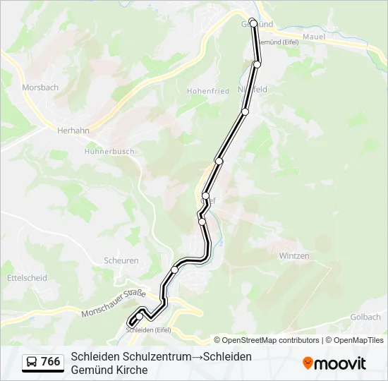 766 Bus Line Map