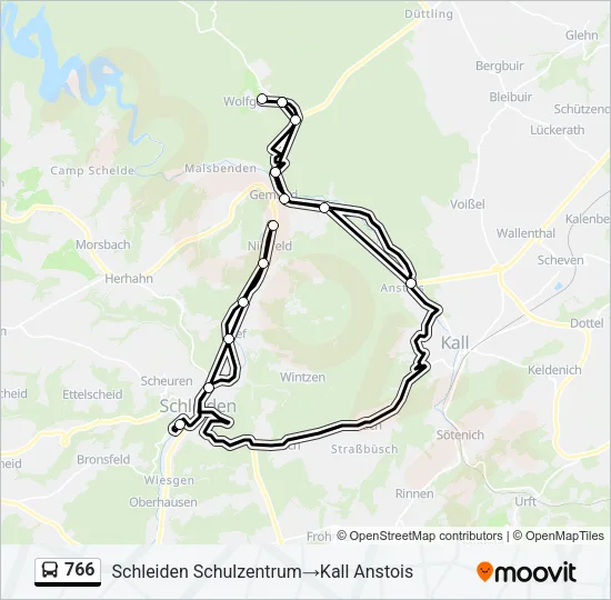 766 Bus Line Map