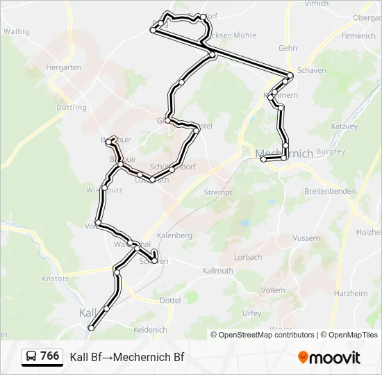 766 Bus Line Map