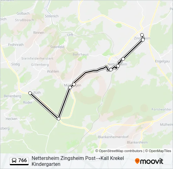 766 Bus Line Map