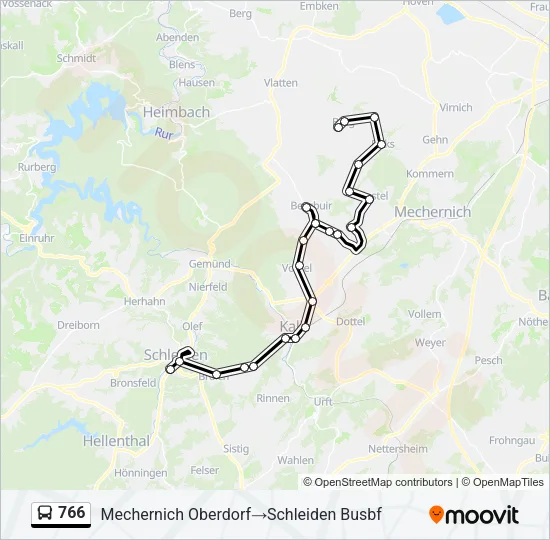766 Bus Line Map