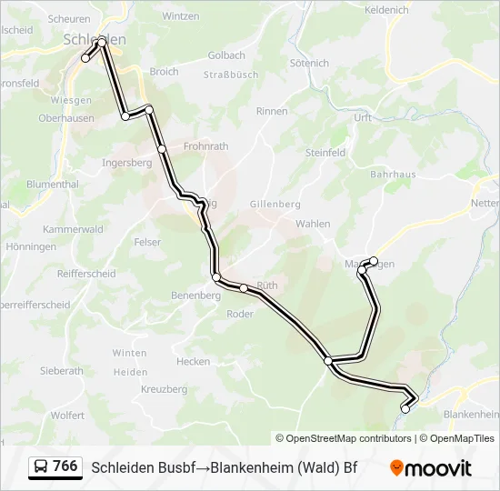 766 Bus Line Map