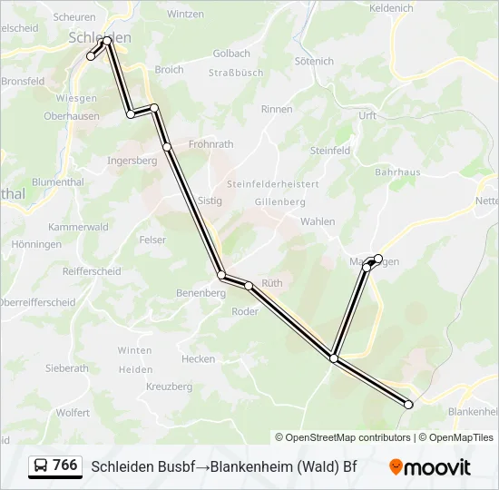 766 Bus Line Map