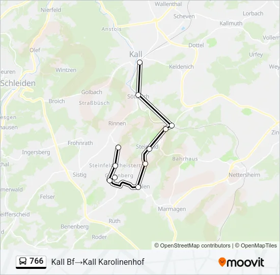 766 Bus Line Map