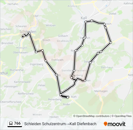 766 Bus Line Map