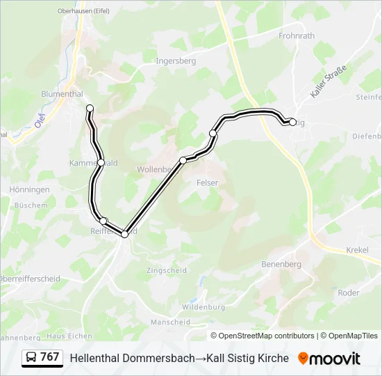 767 Bus Line Map