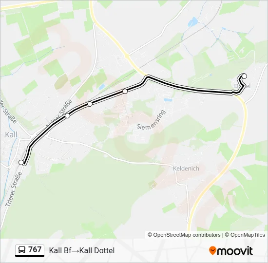 767 Bus Line Map