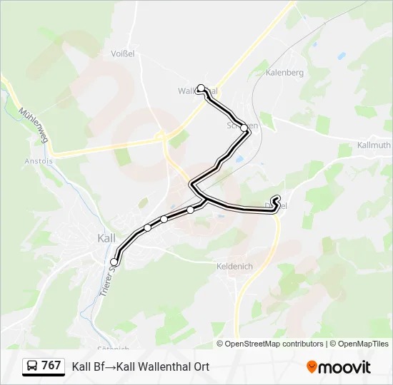 767 Bus Line Map