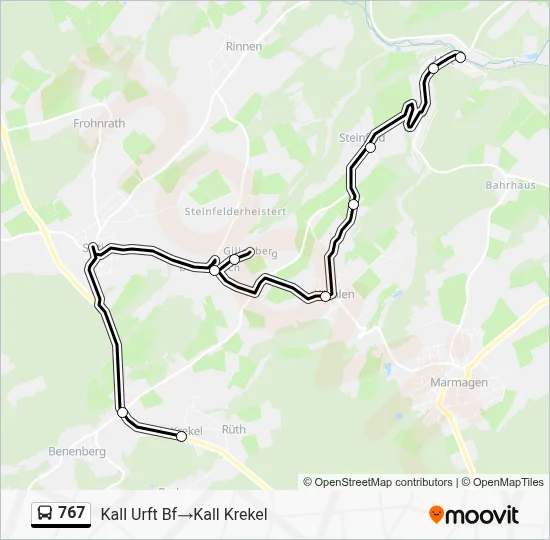 767 Bus Line Map