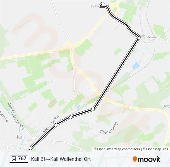 767 Bus Line Map