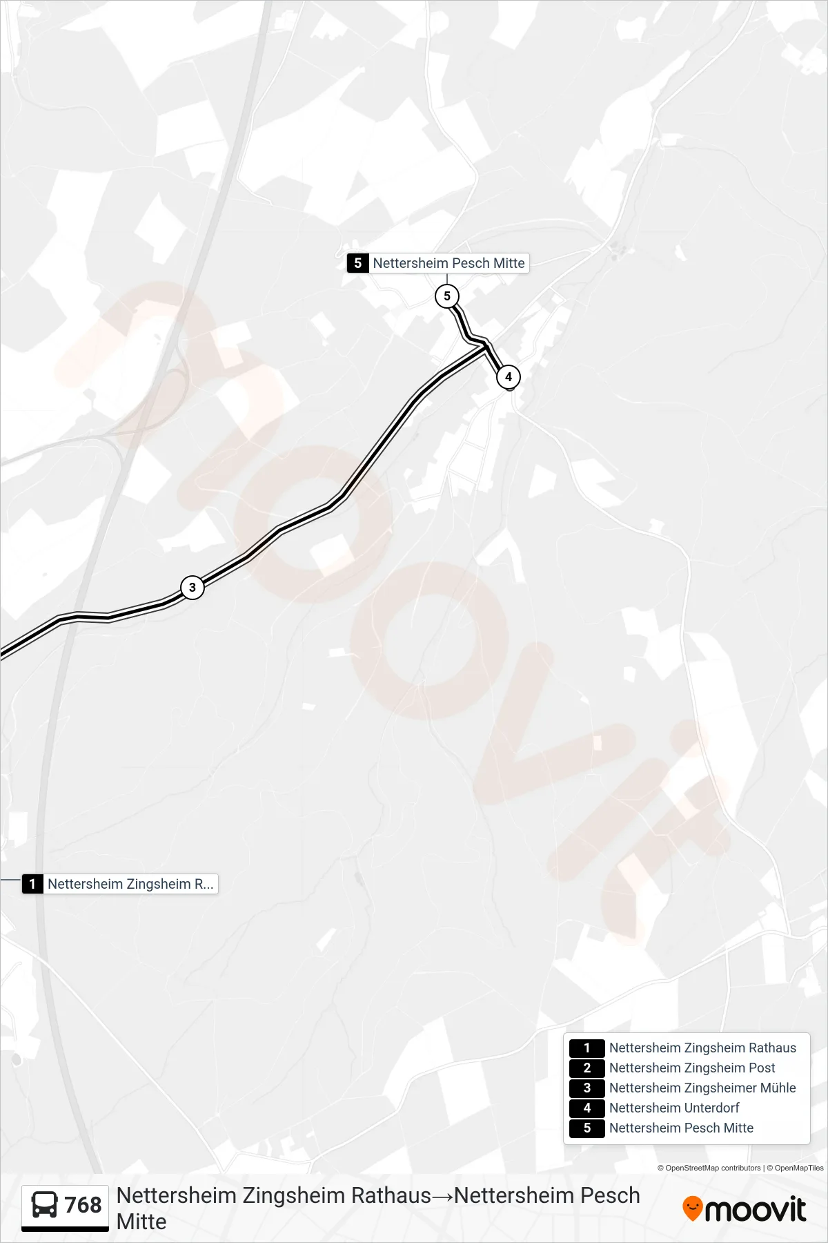 Linie 768 (Bus) Richtung Nettersheim Zingsheim Rathaus‎→Nettersheim Pesch Mitte: Route und Haltestellen auf der Karte