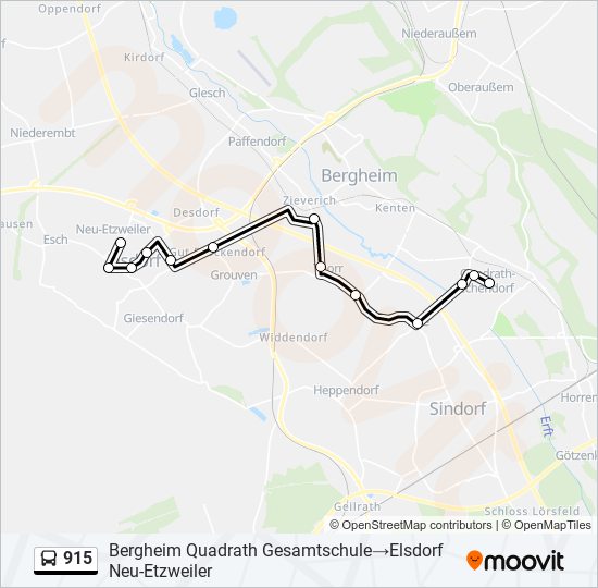 915 bus Line Map