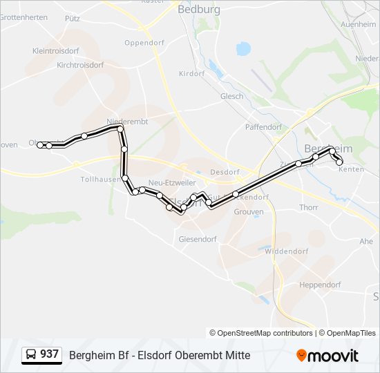 937 bus Line Map