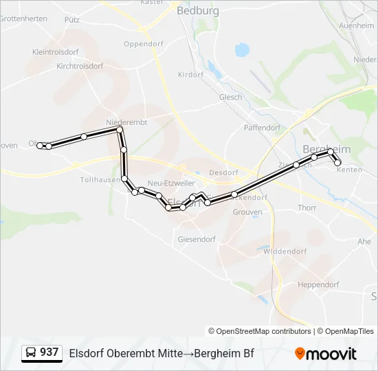 937 Bus Line Map