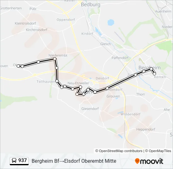 937 Bus Line Map