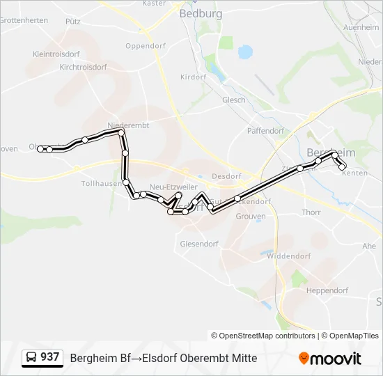 937 Bus Line Map