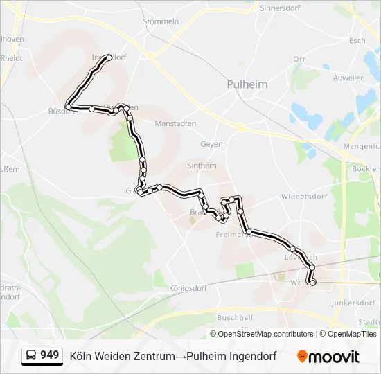 Buslinie 949 Karte