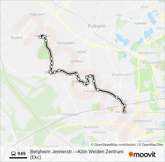 Buslinie 949 Karte