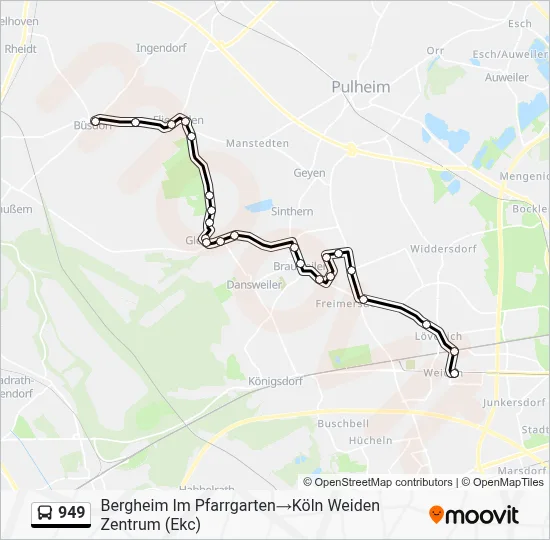 949 Bus Line Map