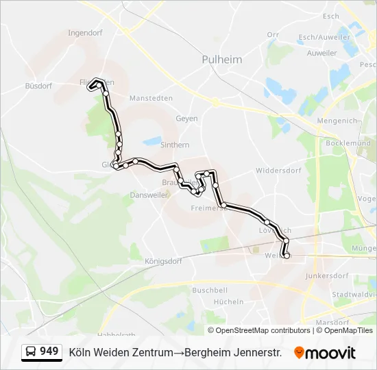 949 Bus Line Map