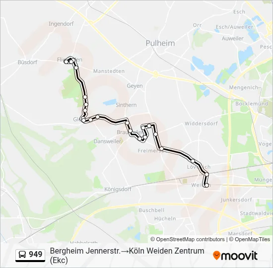 949 Bus Line Map
