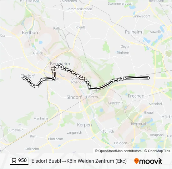 950 Bus Line Map