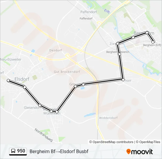 950 Bus Line Map