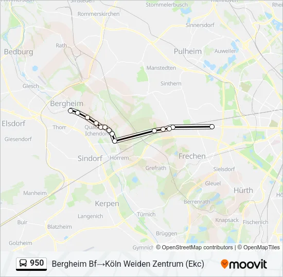 950 Bus Line Map
