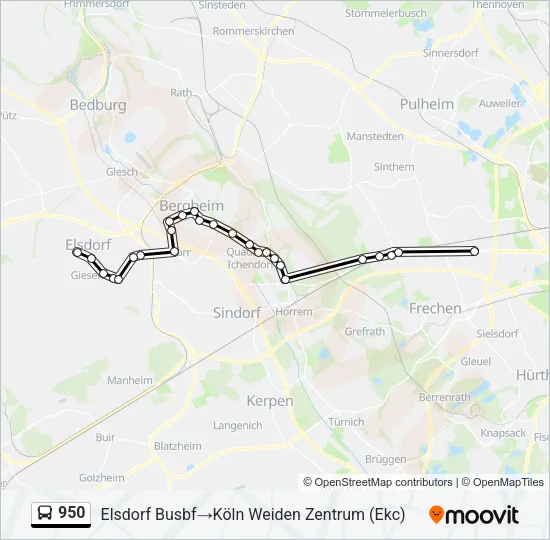 950 Bus Line Map