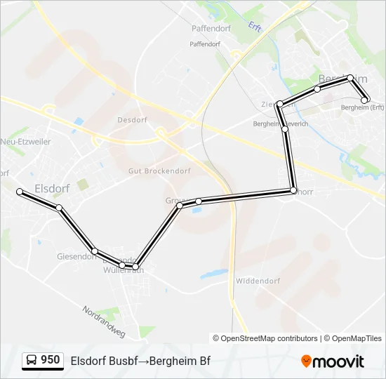 950 Bus Line Map