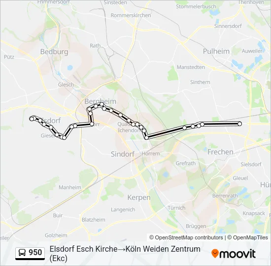 950 Bus Line Map