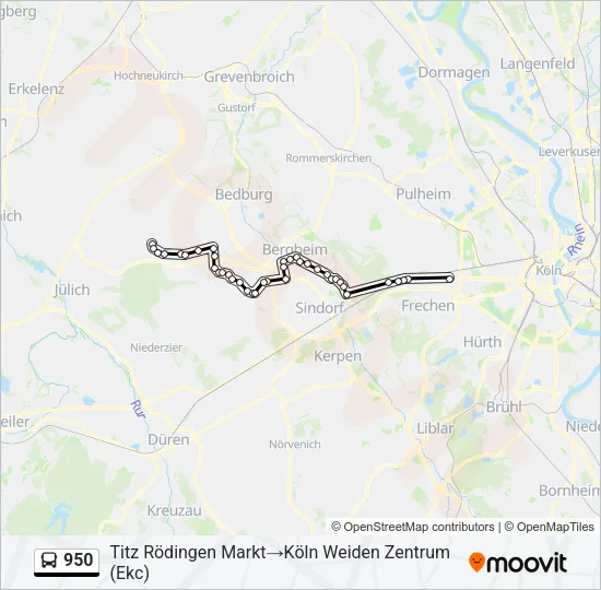 950 Bus Line Map