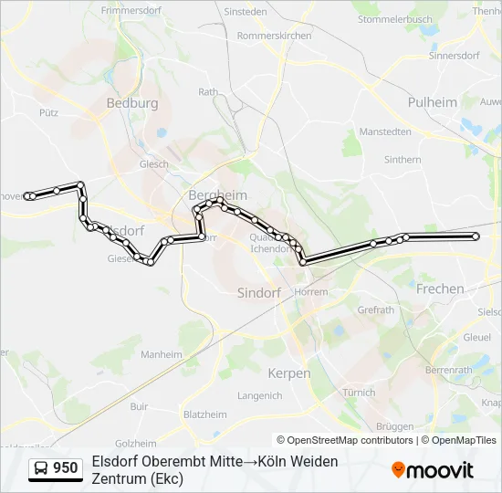 950 Bus Line Map