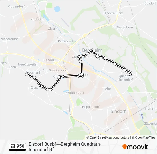 950 Bus Line Map