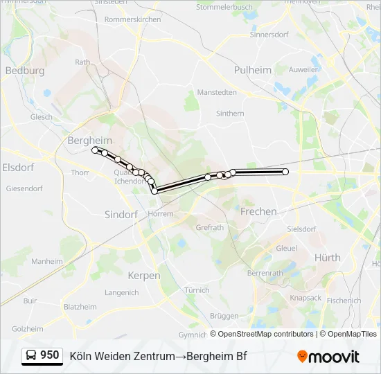 950 Bus Line Map