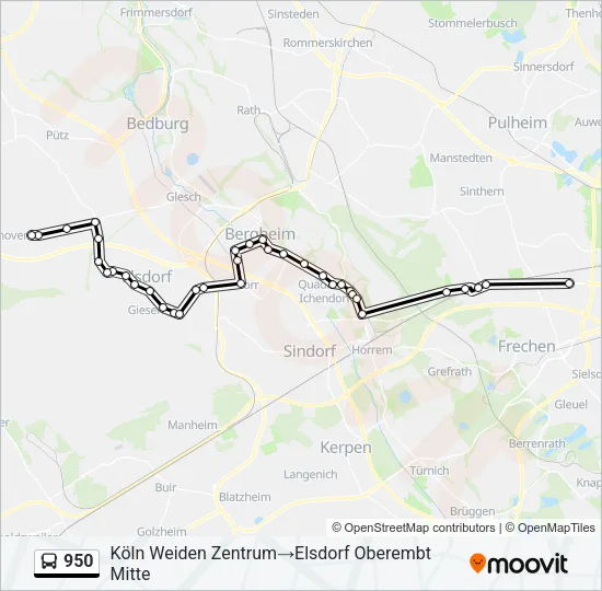 950 Bus Line Map